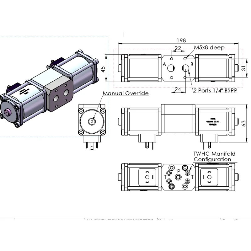 4/3 Solenoid Directional Valve (Closed P Centre)